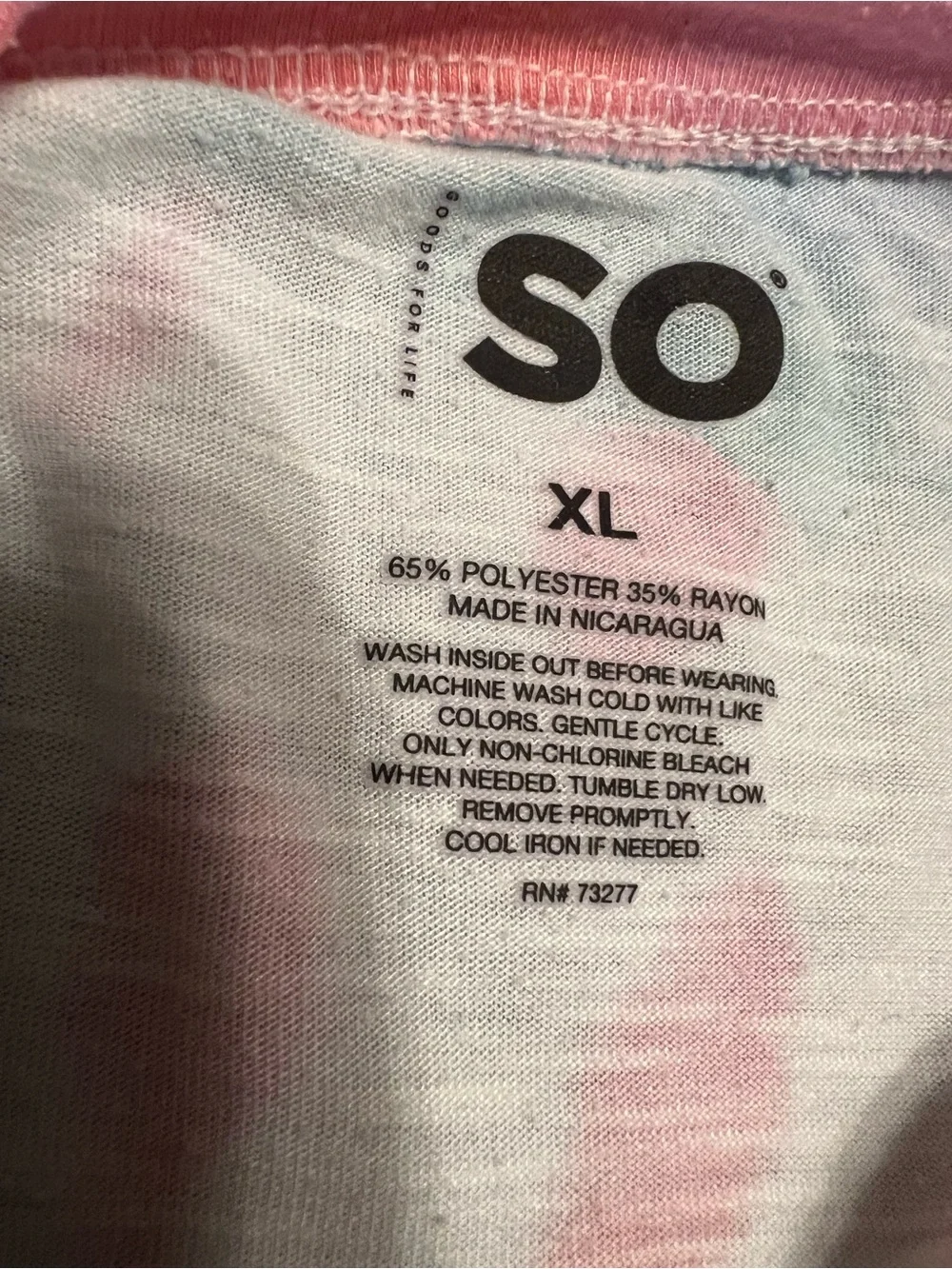 SO Girls XL Tie-Dye Short Sleeve Tee Pink, Blue & Green
